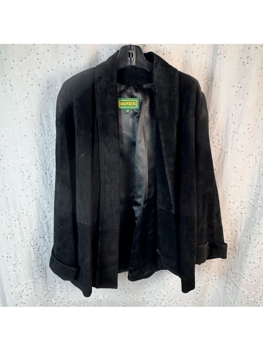 Vtg 90s Danier Black Suede Oversized Blazer Jacket